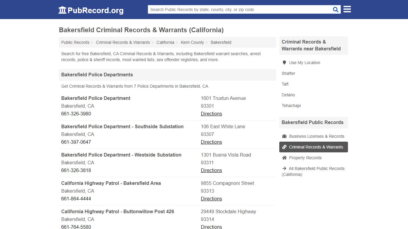 Bakersfield Criminal Records & Warrants (California)